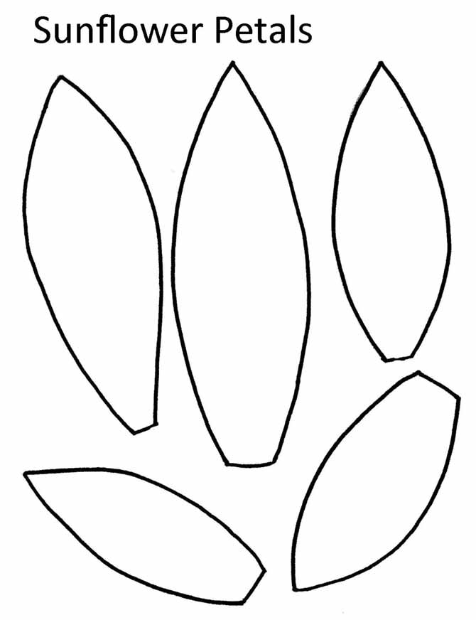 Sunflower Petal Template For Embroidery