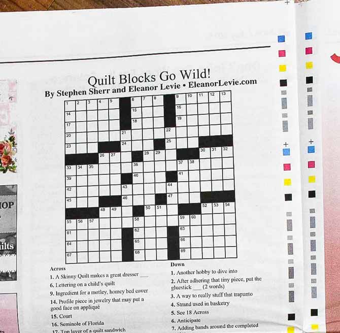 Quilt Crossword