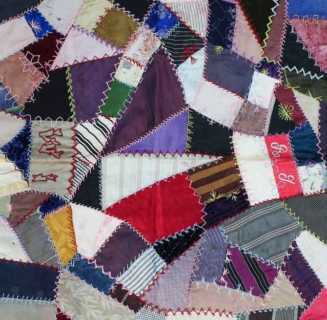 Traditional crazy patch quilt