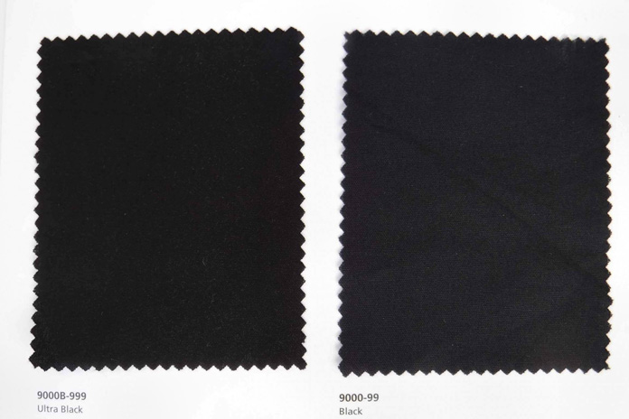 The swatch on the left is Ultra Black which is much blacker than the regular black