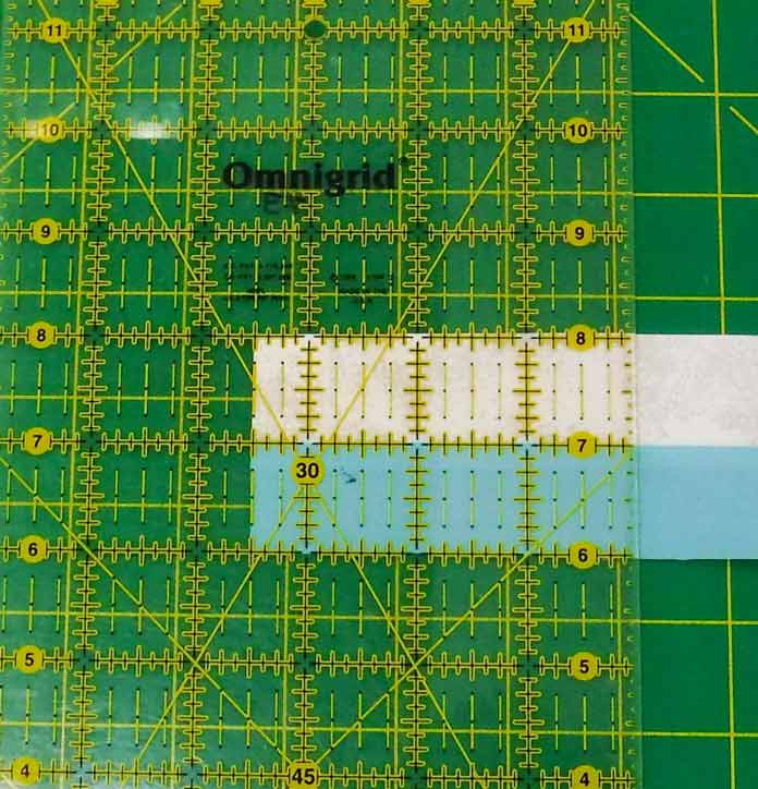 Line up a line on the ruler with the seam line