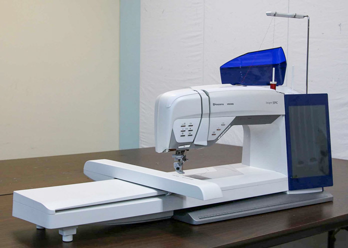 Husqvarna Viking Designer EPIC with the embroidery unit