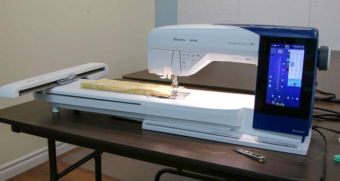 You can sew with the embroidery unit attached to the sewing machine.