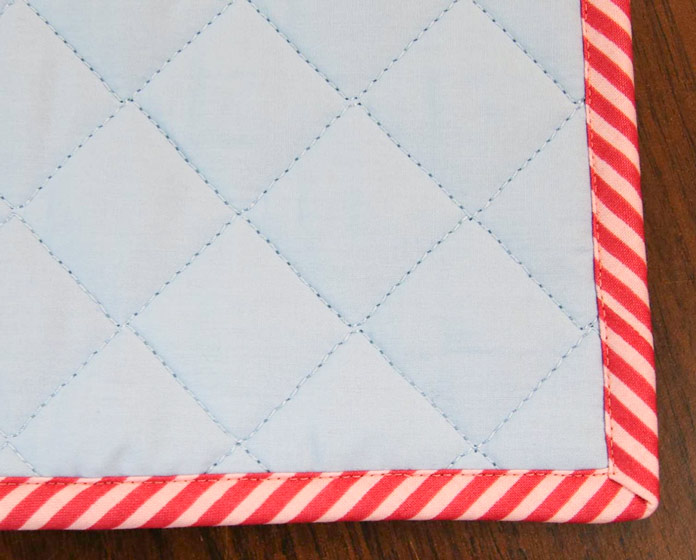 The pattern at the corner will have a more consistent look than the other samples.