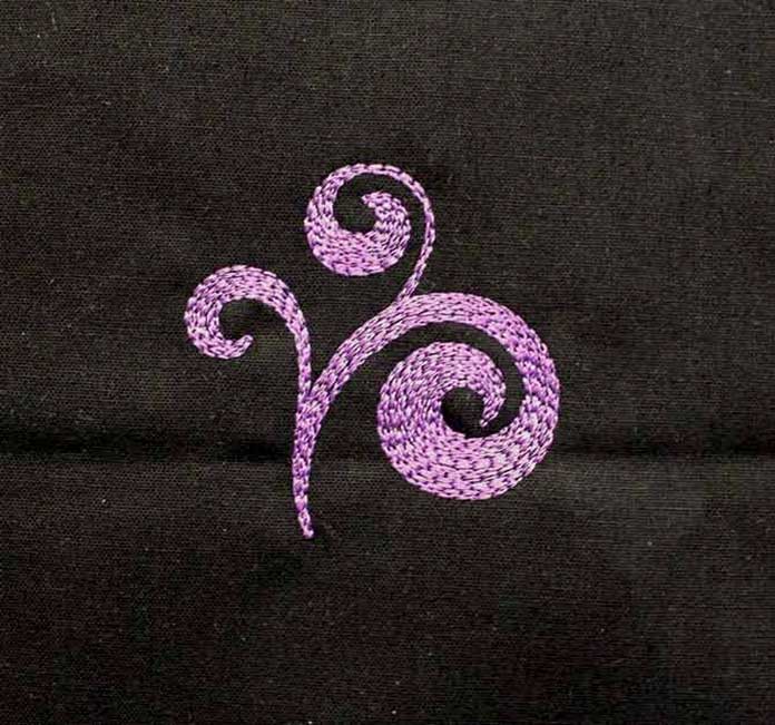 Embroidered design ready to be used in a project