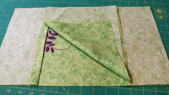 The outer cover and the inside of the journal covered are layered and ready to sew