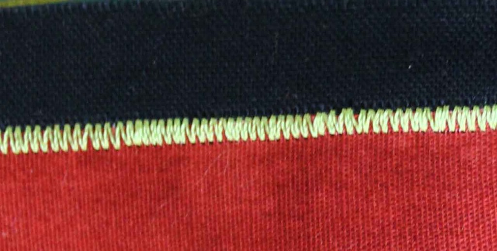 Satin Stitch machine sewn on fabric