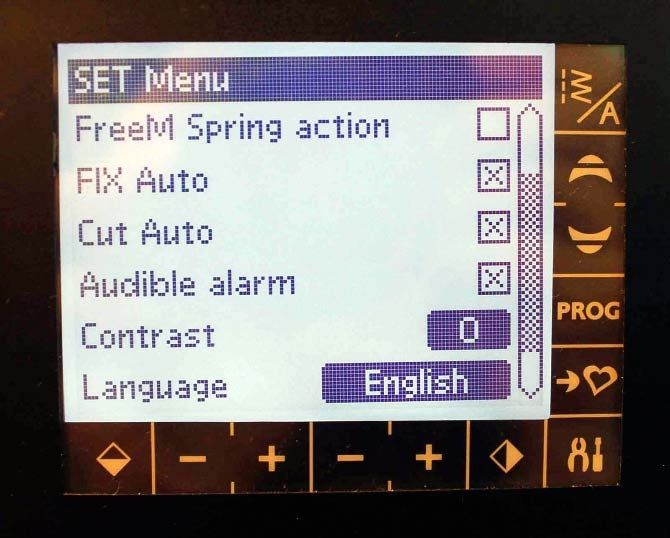 More options available to customize your sewing machine in the SET MENU