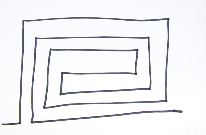 Inward/outward rectangle