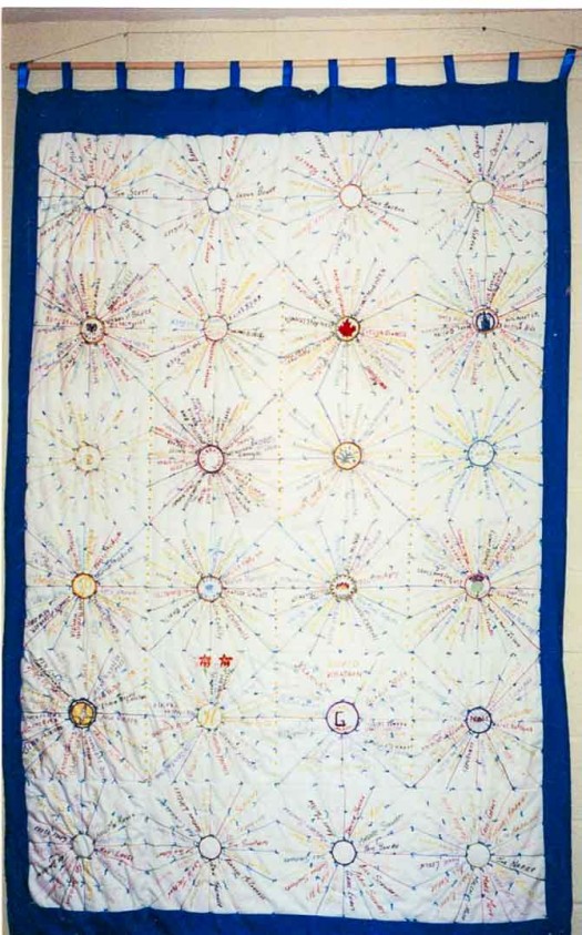Signature quilt used as a fund raiser in 1967