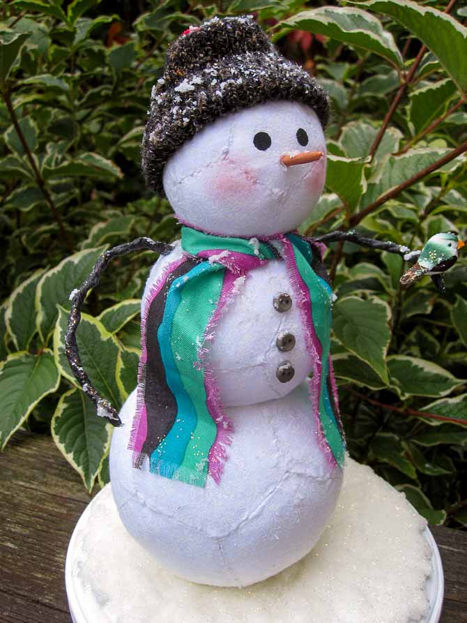 Percy is a snowman created using paper piecing.
