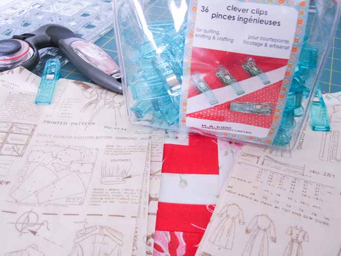 Use Clever Clips to keep all the sashing and dividing strips organized before you begin sewing the quilt top together.