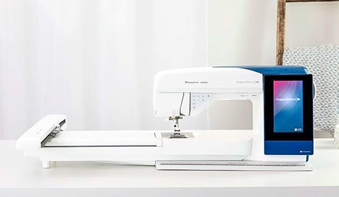 HUSQVARNA VIKING Designer Brilliance 80 with embroidery unit attached