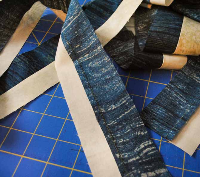 Press the seam towards the main binding fabric