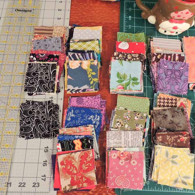 Squares ready to sew