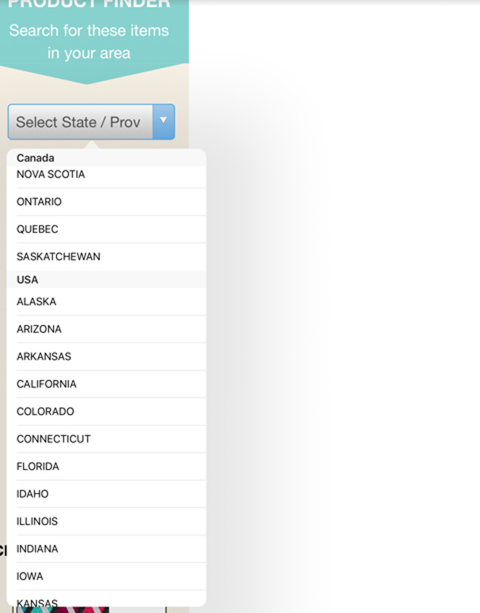 Select a state or province from the menu.