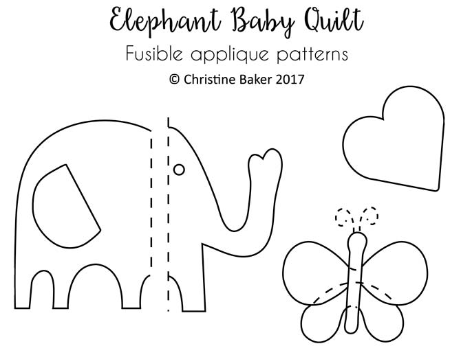 Free Printable Elephant Applique Pattern