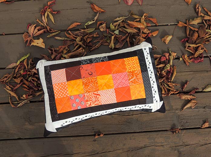 Quilted fall accent pillow cover