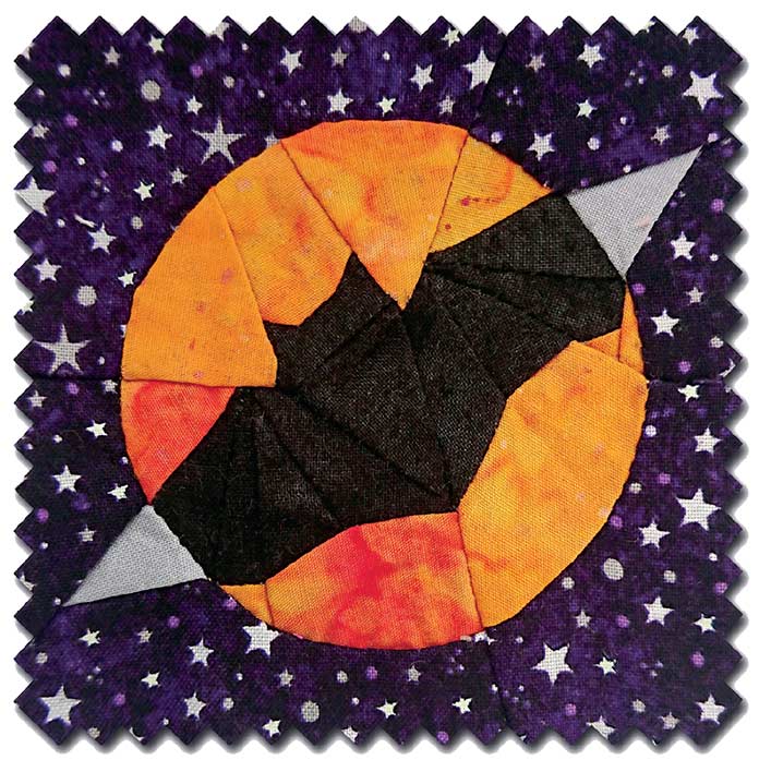 The Dracula Bat Block from 365 Days Quit Scraps, free pattern