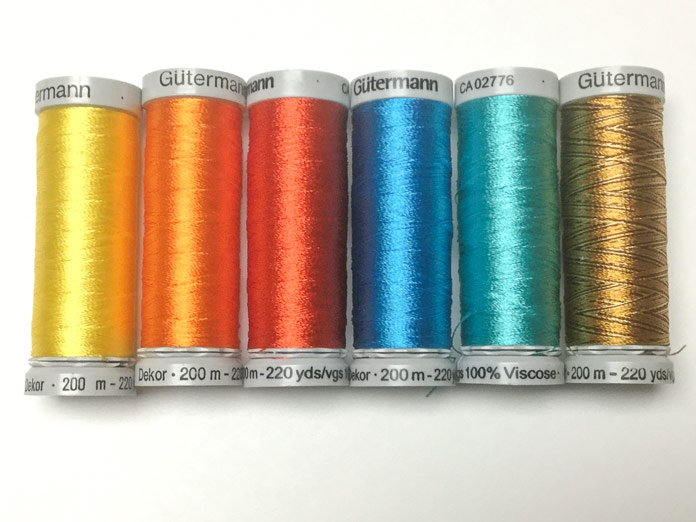 A selection of Gütermann rayon thread