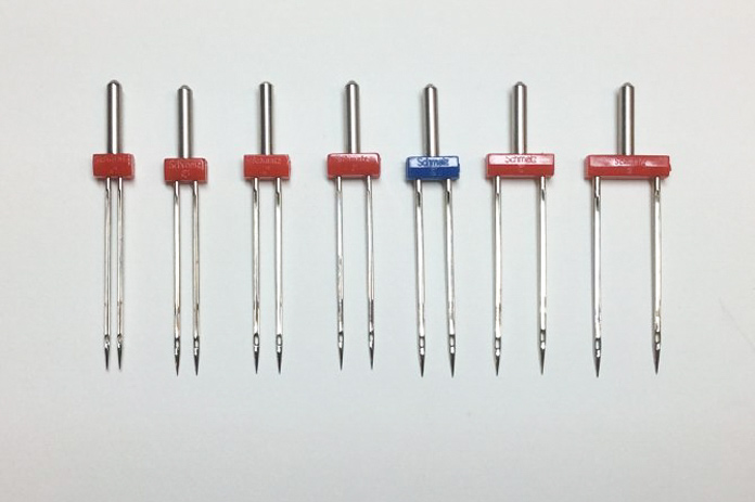 A variety of SCHMETZ twin needles appropriate for construction and quilting