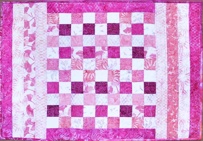 Here is a quilt I made in a hurry, sized 24'' x 34''