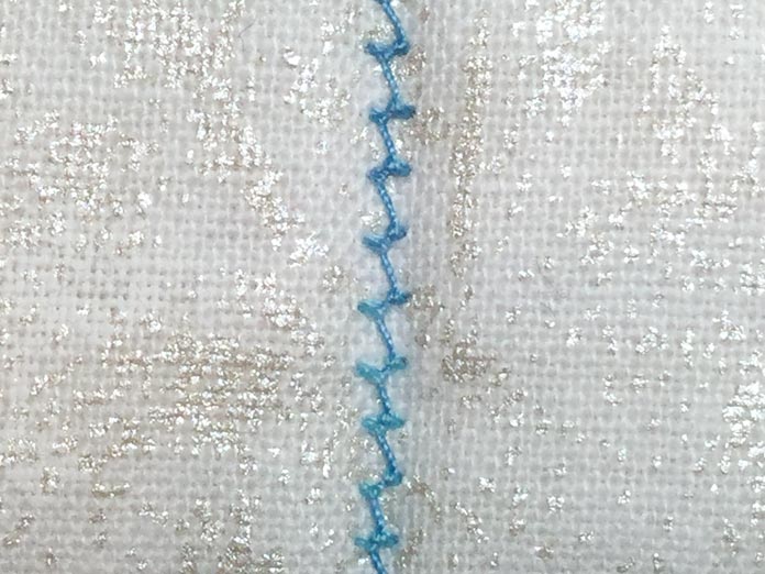 Back of 1.6 straight line stitching