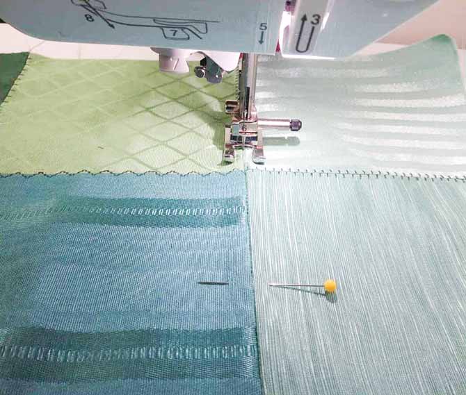 Sewing decorative stitches with the open-toe embroidery foot on the Brother NQ900