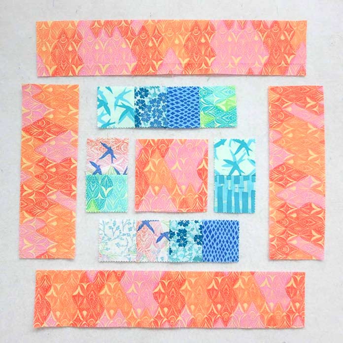 Sew inner borders to center square. Then sew on outer borders.
