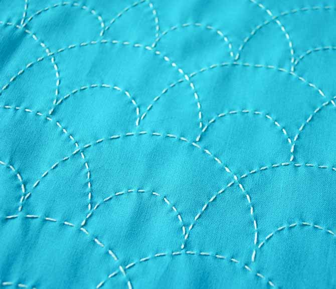 Closeup of the stitched sashiko panel