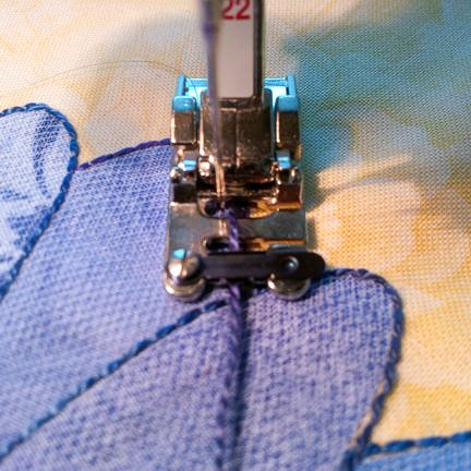 Zigzag stitch with a couching foot