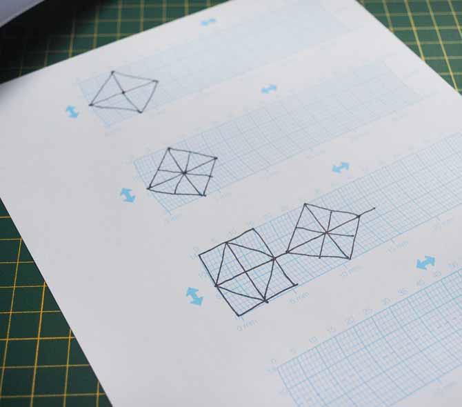 The first step for My Custom Stitch is to draw your design on the grid sheet.
