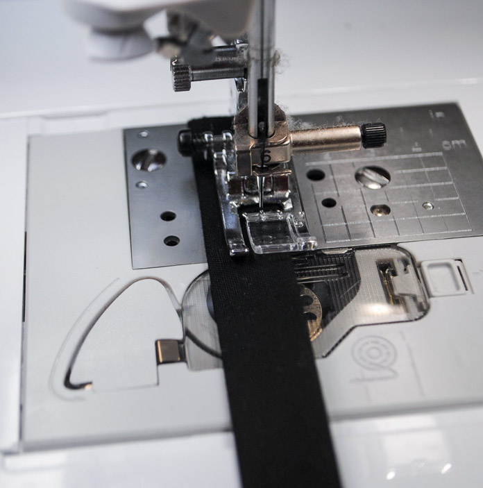 Topstitching the loop fabric
