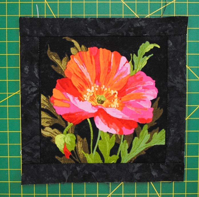 The 1" black borders are added to the Full Bloom flower squares.