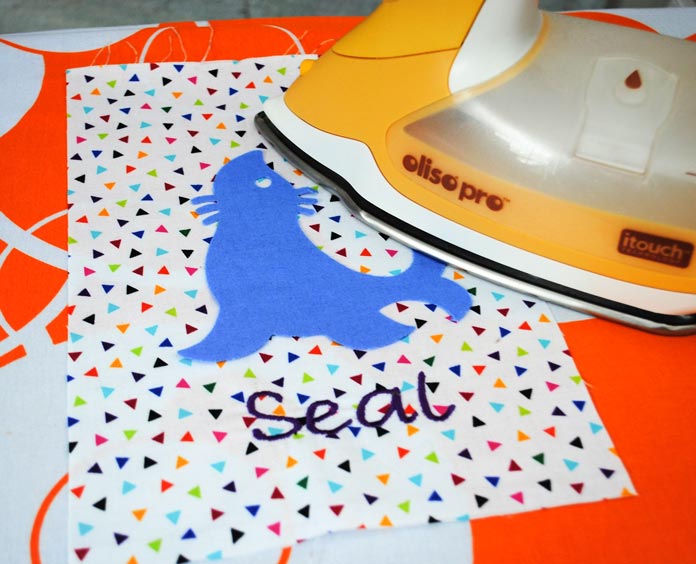 Ironing on the appliques
