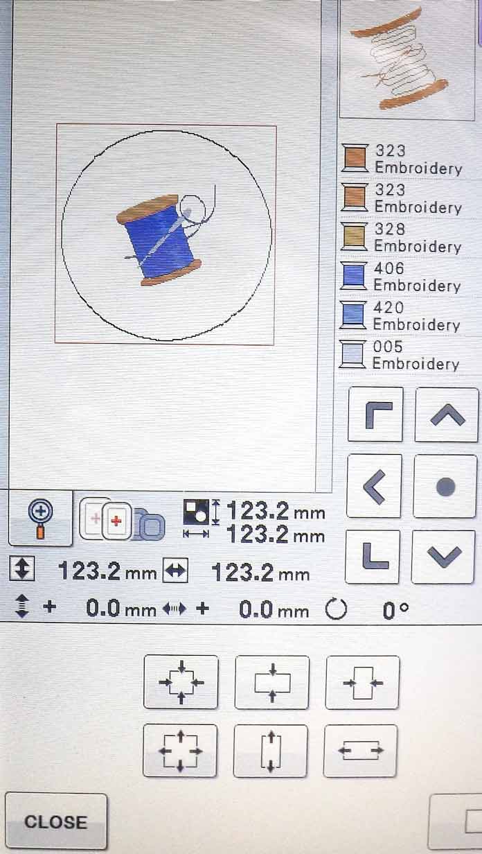 Here is the single stitch line after it has been enlarged on the LCD screen of the Brother Dreamweaver XE.