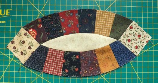 The trick to curved piecing the Double Wedding Ring pattern is in the...