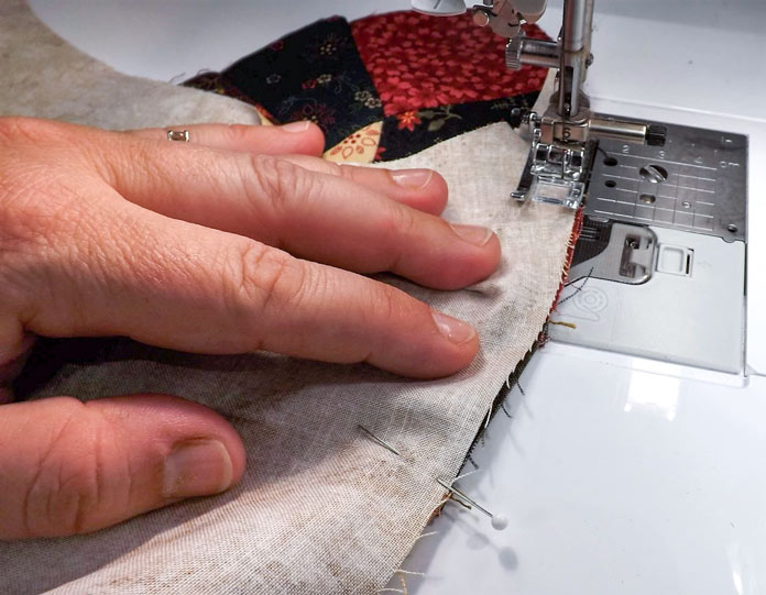 Sewing the seam