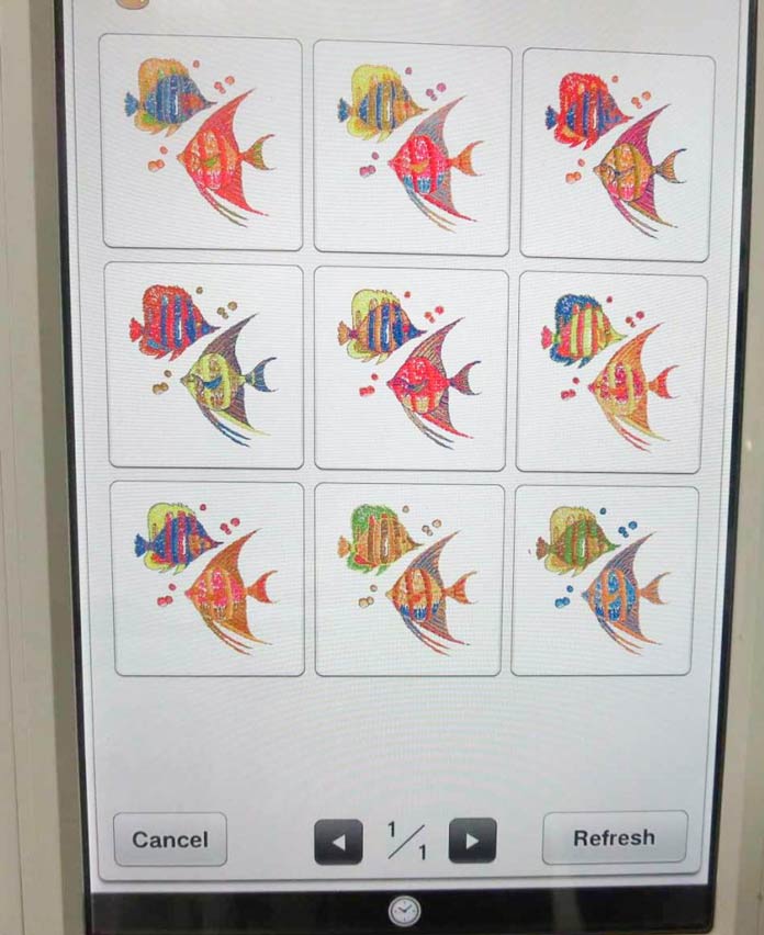 "Vivid" coloring variations for the fish design