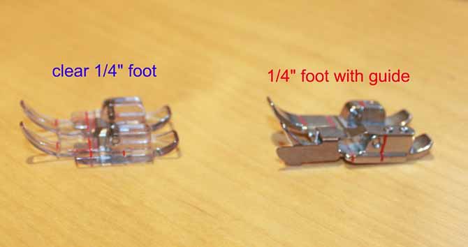 Two of the five ¼" feet available from PFAFF