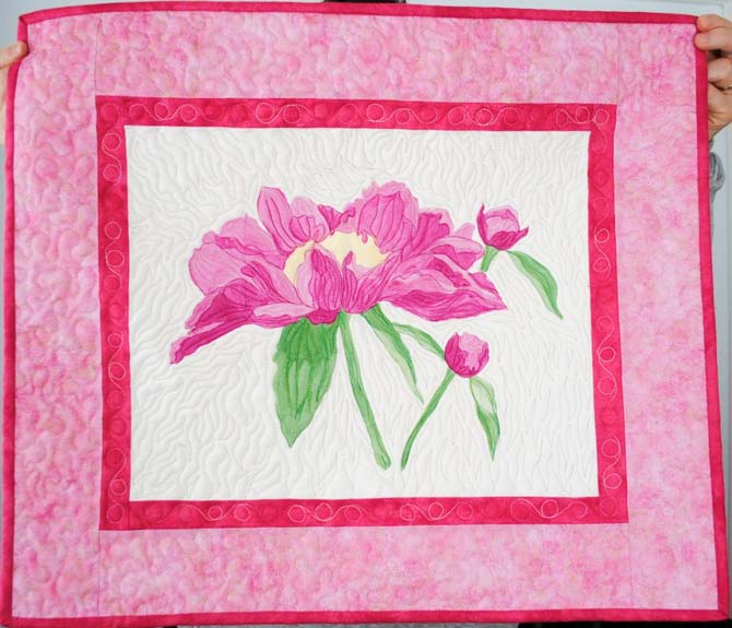 Finished peony wall hanging