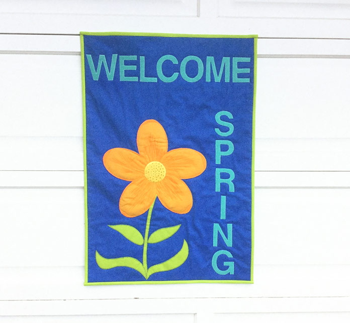 Finished Welcome Spring quilted banner