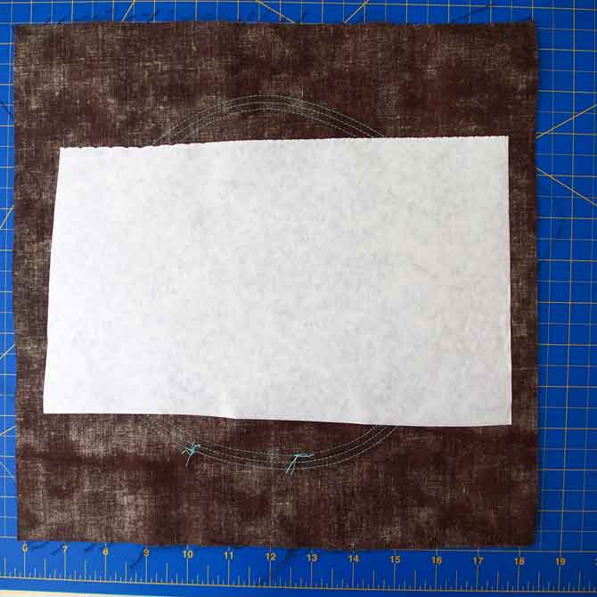 Freezer paper on back of block for stability