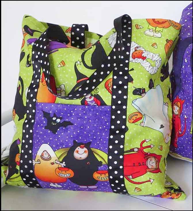 Another Halloween treat bag made with Northcott's Happy Halloween fabric