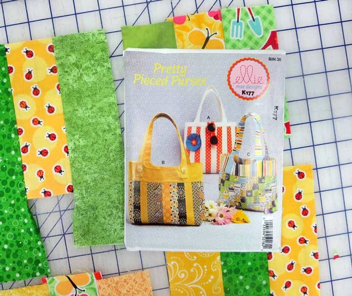 ellie mae Pretty Pieced Purses pattern #K177