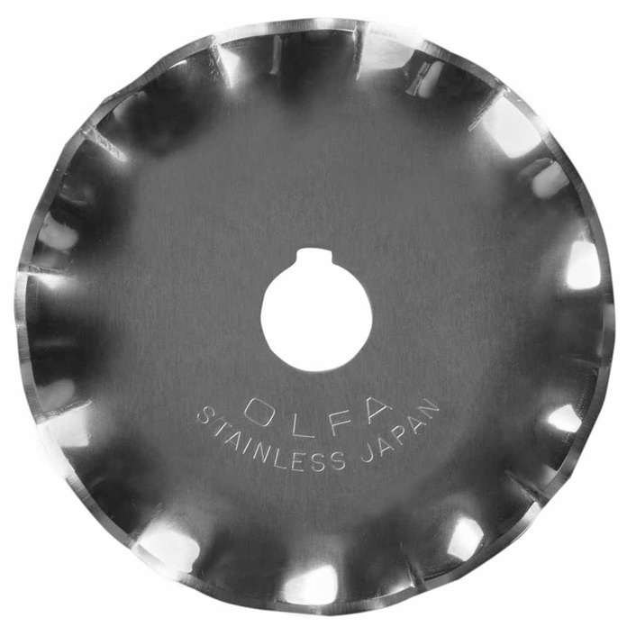 Decorative rotary cutter blades for fun, quick and easy edge finishes