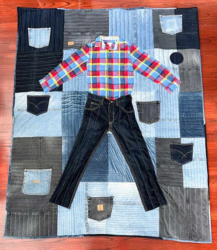 DIY Recycled Jeans Modern Star Denim Quilt Sewing Tutorial