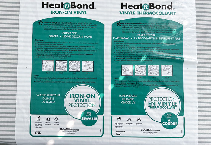 Using HeatnBond Iron-On Vinyl to sew a waterproof snack bag