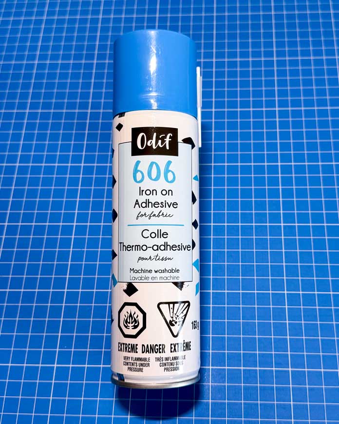 A spray can of Odif 606 Spray and Fix No-sew Fusible Adhesive Web Adhesive 
