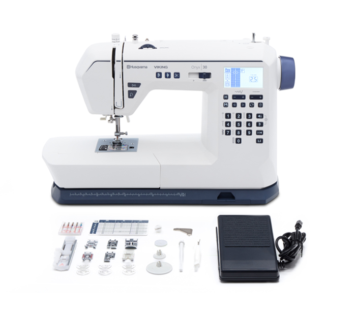 A white sewing machine